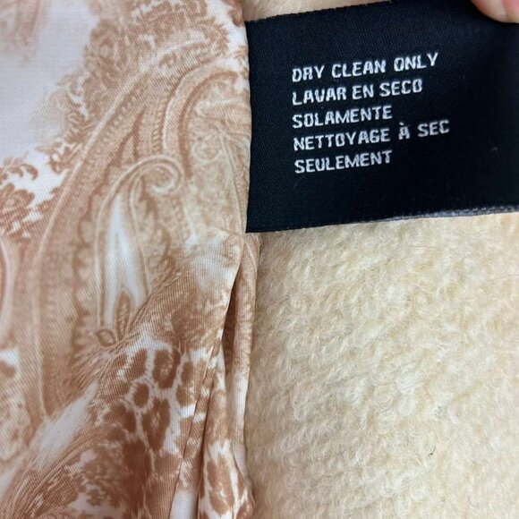 Vintage Guess Women's S Peacoat Cream Wool Blend Double Breasted Fit Flare Coat - Picture 7 of 16